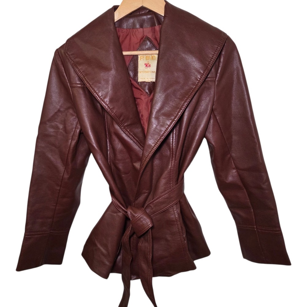 Vintage PBD International Wrap Jacket Brown Belted Blazer Coat